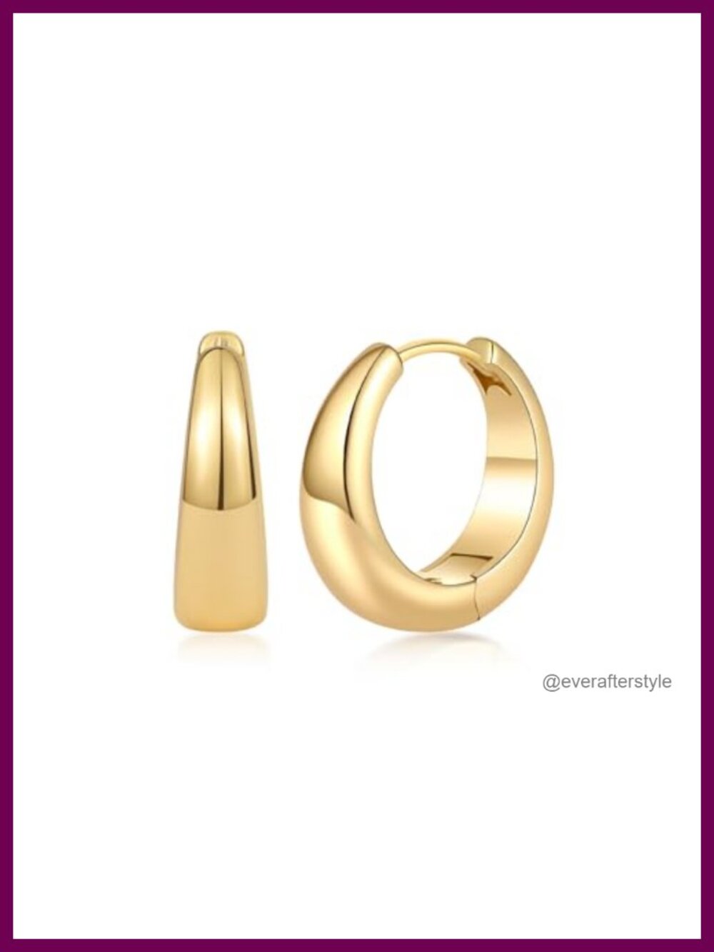 14K Gold Hoop Earrings Lightweight Hypoallergenic Minimalist Classic Everyday